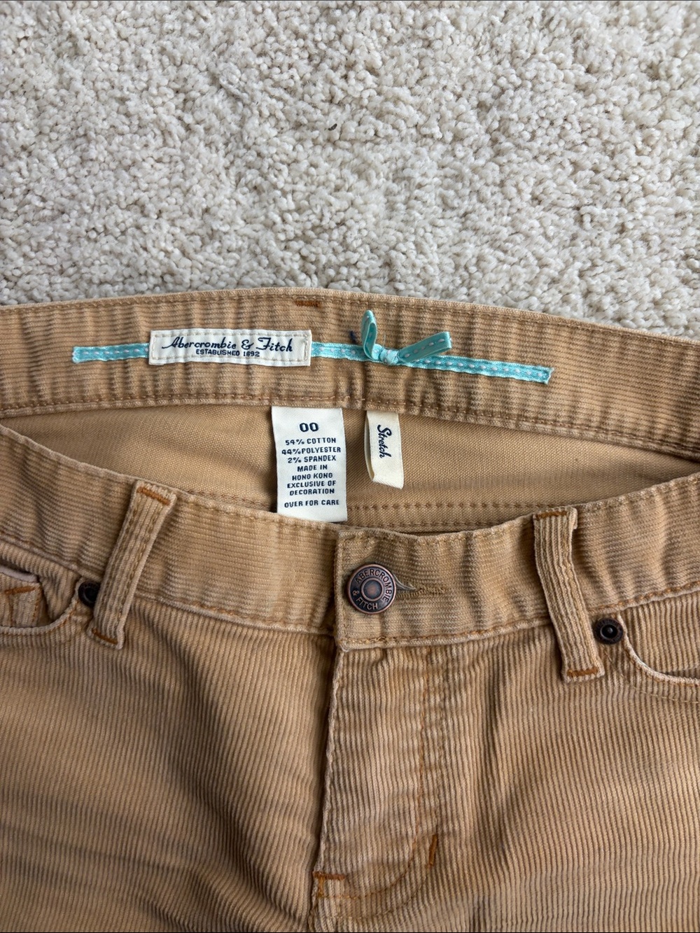 Y2K Abercrombie & Fitch Low Rise Tan Corduroy Flares